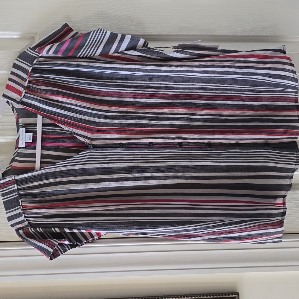 LIZ CLAIBORNE BRAND WOMEN'S PLUS SIZE MULTI COLORS STRIPES TOP SIZE 1X